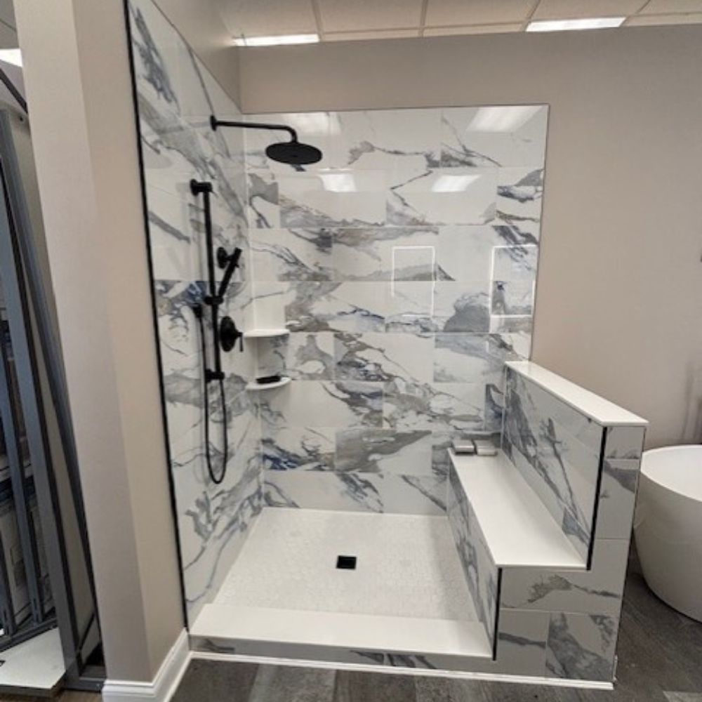shower display at MDG Flooring America in North Olmstead